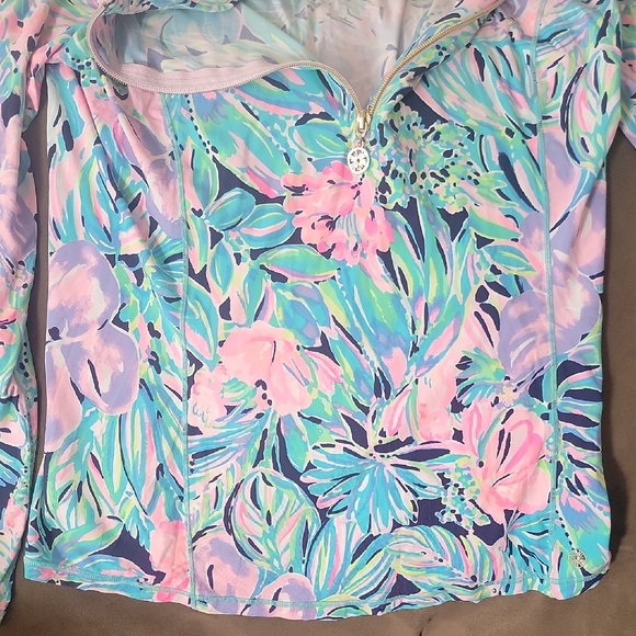 Lilly Pulitzer Luxletic Vibrant Floral Long Sleeve Top Size L - Picture 9 of 12